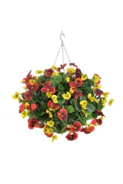 Artificial 30cm Red And Yellow Hanging Basket Ball