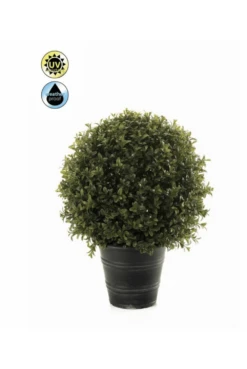 Artificial Buxus Ball In Metal Pot UV Resistant