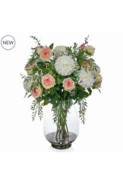 Artificial Chrysanthemum And Roses In Vase