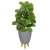 Artificial Ficus Lyrata Arrangement In Footed Planter -Artificial Plant Shop the artificial plants shop artificial ficus lyrata arrangement in footed planter p476 1090 image