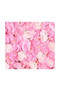 Artificial Flower Wall Panel - Hydrangea & Rose Pink
