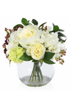 Artificial Hydrangea And Peony In Vase