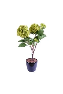 Artificial Hydrangea Plant 82cm Lime