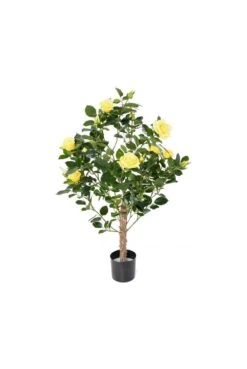 Artificial Rose Tree Yellow 100cm