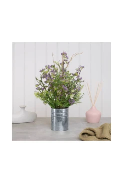 Artificial Wild Flower Arrangement In Tin Base