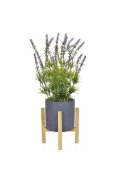 Potted Artificial Lavender In Footed Base