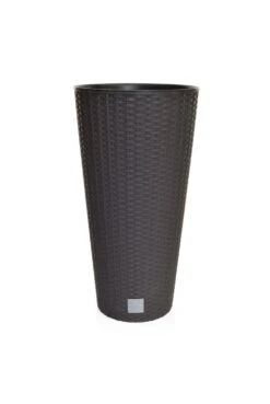 Tapered Cylinder Rattan Effect Planter
